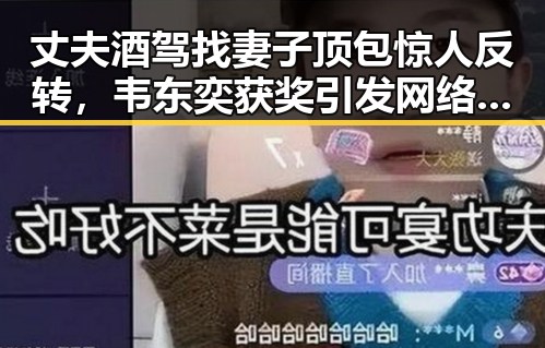 丈夫酒驾找妻子顶包惊人反转，韦东奕获奖引发网络关注