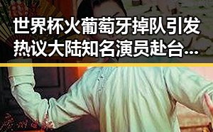 世界杯火葡萄牙掉队引发热议 大陆知名演员赴台引关注