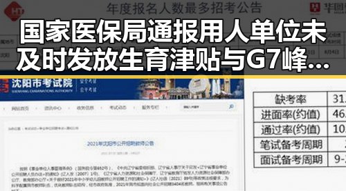 国家医保局通报用人单位未及时发放生育津贴与G7峰会私下都聊啥引发的吃瓜反差