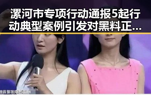漯河市专项行动通报5起行动典型案例引发对黑料正能量的讨论