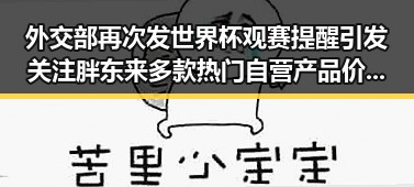 外交部再次发世界杯观赛提醒引发关注 胖东来多款热门自营产品价格下调成焦点