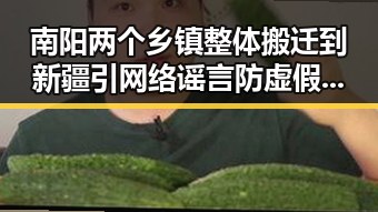南阳两个乡镇整体搬迁到新疆引网络谣言防虚假宣传的对比反差